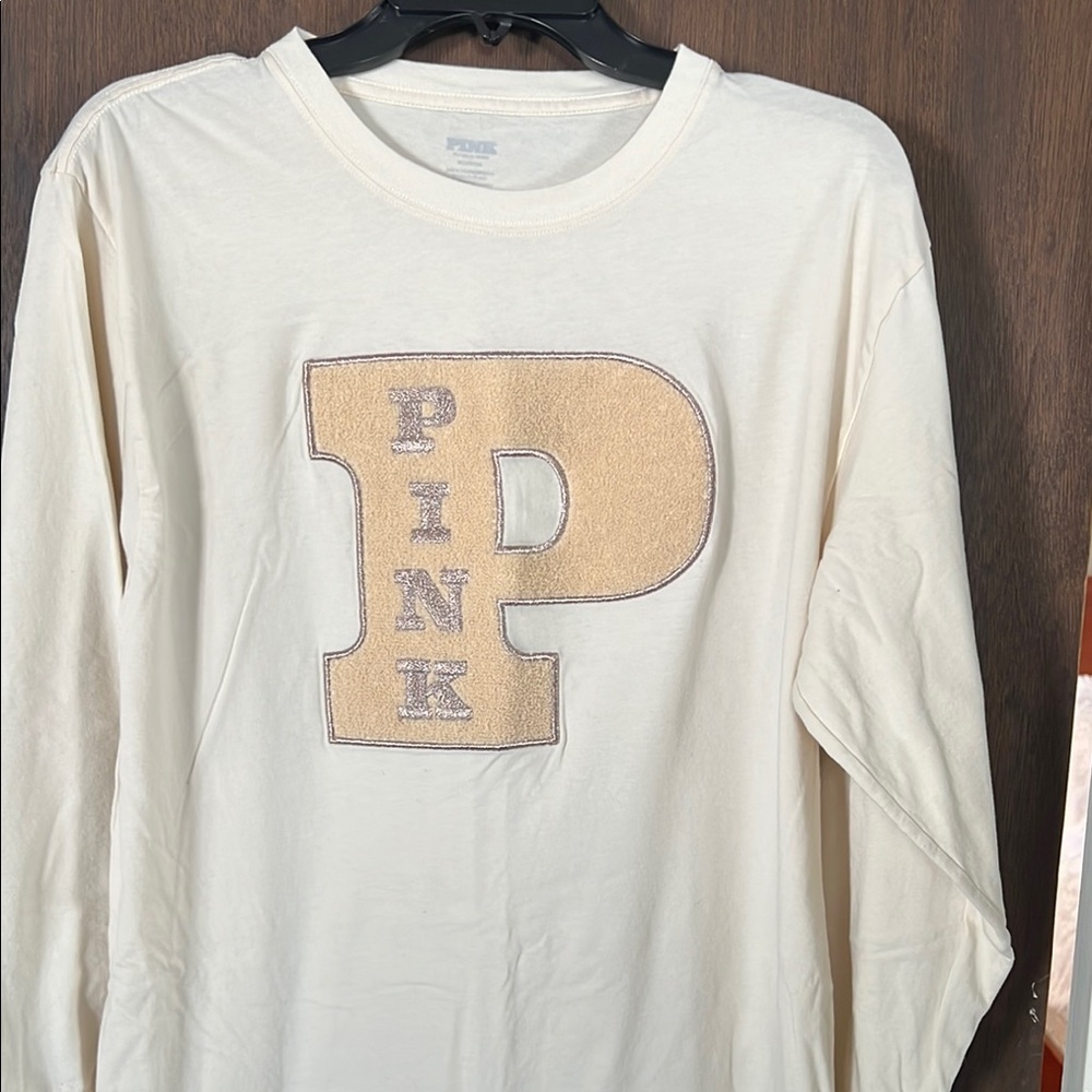 Pink Brand, long sleeve shirt, size Medium. Color cream